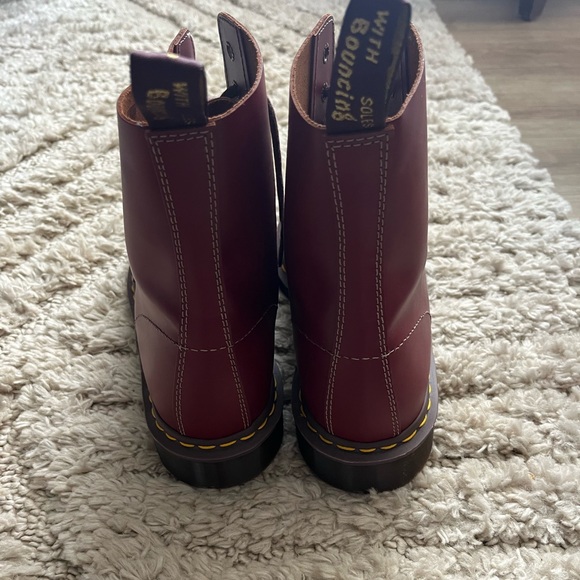 Mens Red Hand Crafted Doc Martens - Picture 3 of 7